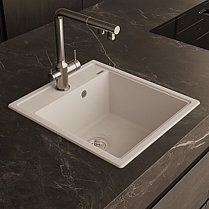 Кухонная мойка Abber Quarz 46х51 AQ2901W белая матовая купить в интернет-магазине сантехники Sanbest