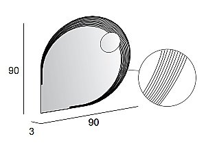 Зеркало с LED подстветкой Cezares 45012 90x90 в ванную от интернет-магазине сантехники Sanbest