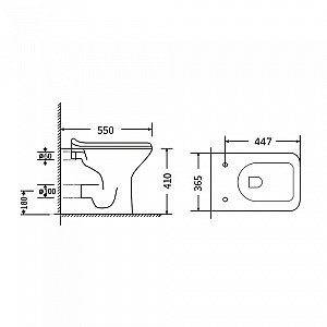 Унитаз Agger AT02200 безободковый, с крышкой микролифт купить в интернет-магазине Sanbest
