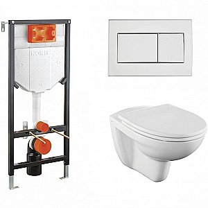 Унитаз Vitra Norm Fit 9773B099-7207 с инсталляцией, с крышкой микролифт, белый купить в интернет-магазине Sanbest