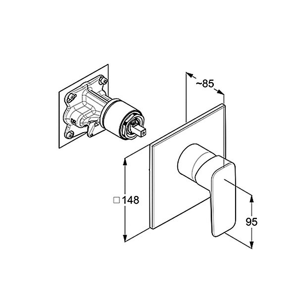 Смеситель для душа Kludi Pure&Style 407553975 черный матовый купить в интернет-магазине сантехники Sanbest