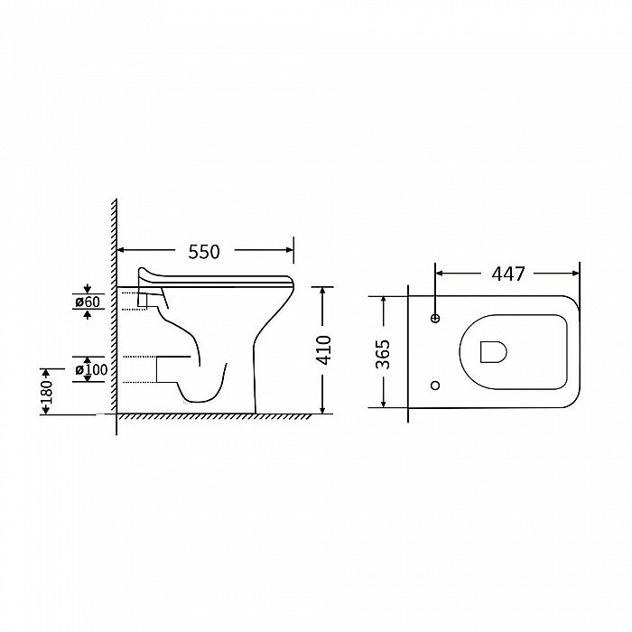Унитаз Agger AT02200 безободковый, с крышкой микролифт купить в интернет-магазине Sanbest