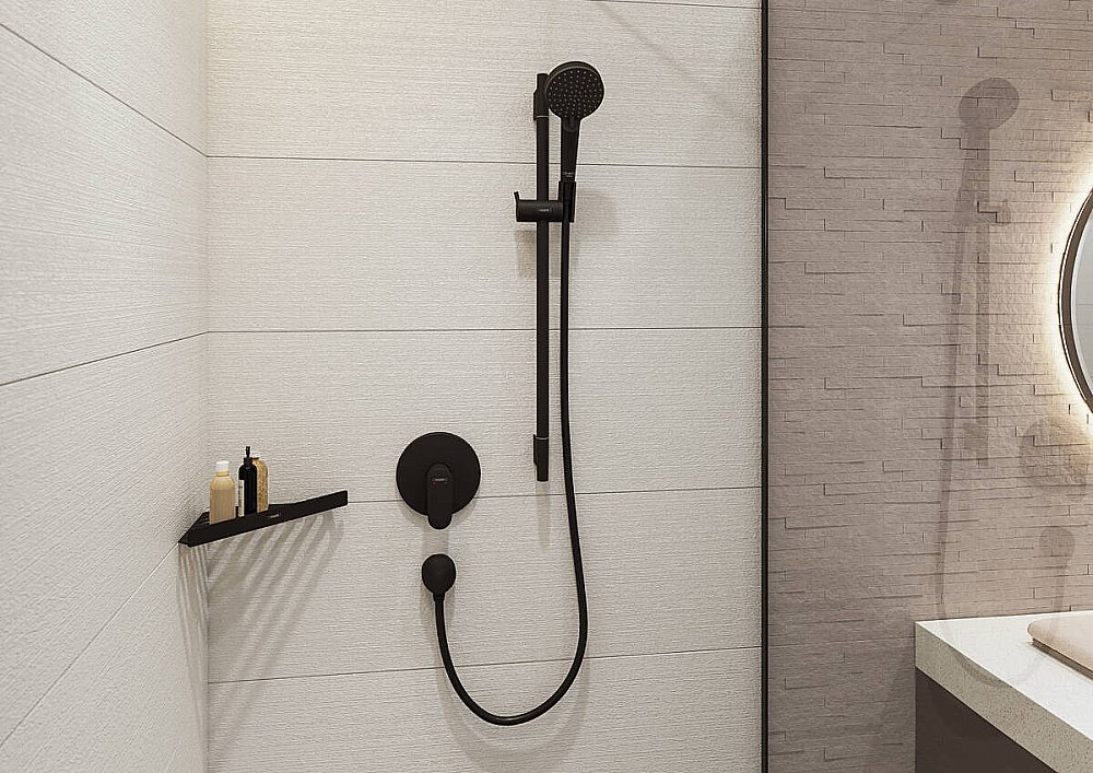 Полка Hansgrohe AddStoris 41741670 черная купить в интернет-магазине сантехники Sanbest