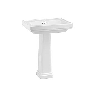 Раковина на пьедестале Burlington Riviera 65 RIV2 NTH RIV6 без отверстий белая купить в интернет-магазине Sanbest