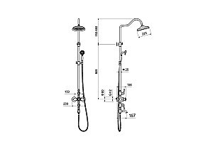 Душевая система Aquatek Классик AQ2543MB черная матовая купить в интернет-магазине сантехники Sanbest