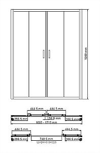 Душевая дверь WasserKRAFT Lippe 45S 170 купить в интернет-магазине Sanbest