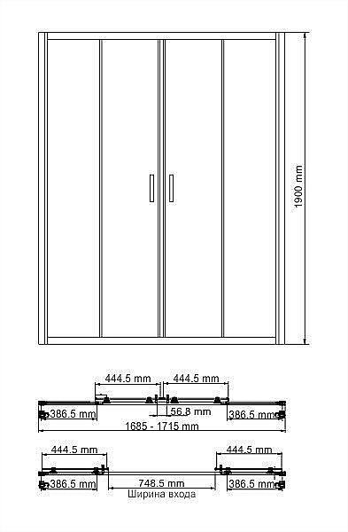 Душевая дверь WasserKRAFT Lippe 45S 170 купить в интернет-магазине Sanbest