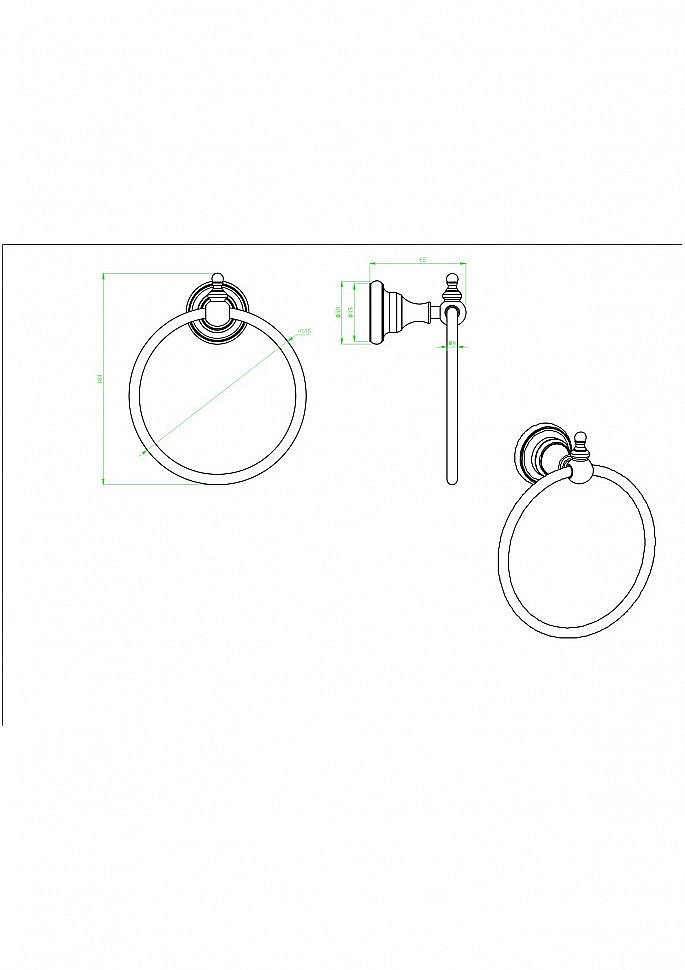 Полотенцедержатель CeramaLux Elegance 95806 черный матовый купить в интернет-магазине сантехники Sanbest