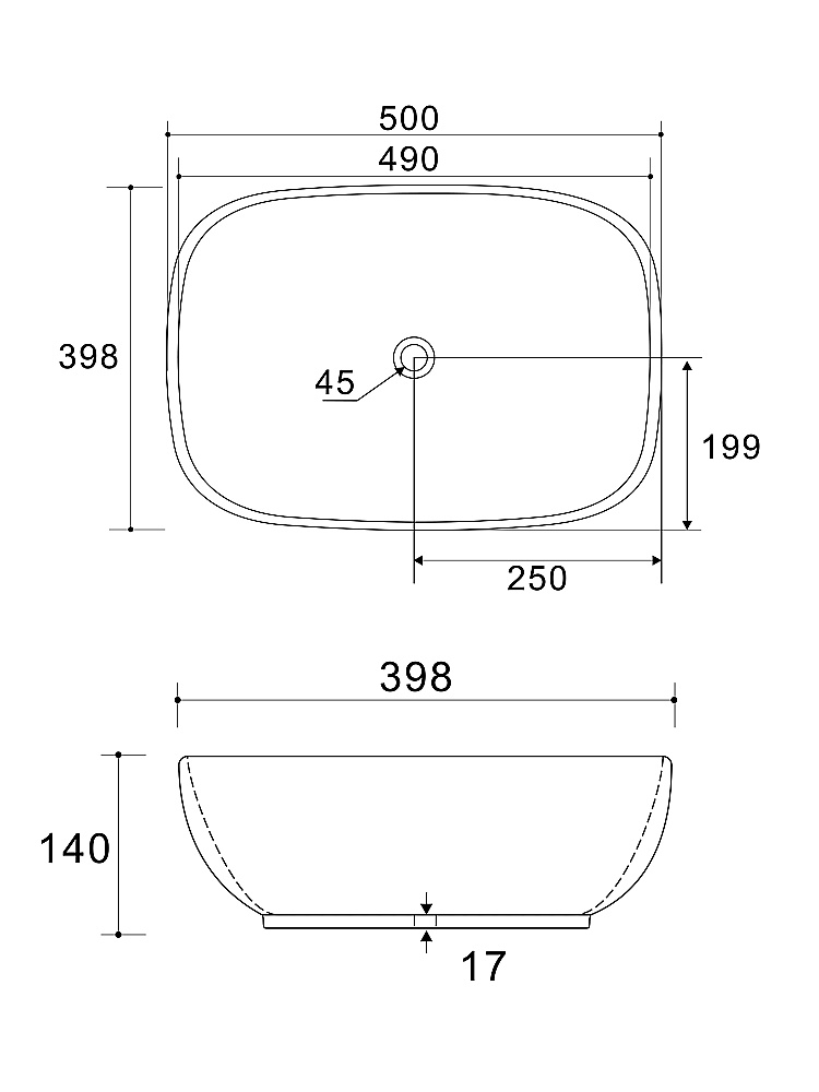 Раковина накладная Wonzon & Woghand Tahoe WW-RN41286-MG серая матовая купить в интернет-магазине Sanbest