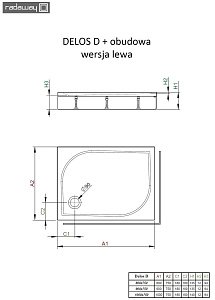 Душевой поддон со съемной панелью Radaway Delos D 100х75 купить в интернет-магазине Sanbest