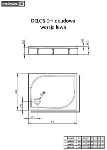 Душевой поддон со съемной панелью Radaway Delos D 4D17515-03L 100х75 белый купить в интернет-магазине Sanbest