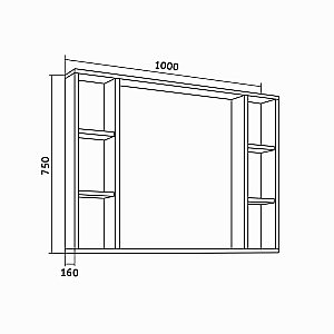 Зеркало со шкафом Grossman ФЛАЙ 100 дуб сонома в ванную от интернет-магазине сантехники Sanbest
