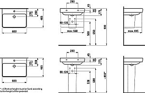 Раковина Laufen Pro S 8.1096.3.000.104.1 белая купить в интернет-магазине Sanbest
