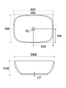Раковина накладная Wonzon & Woghand Tahoe WW-RN41286-MG серая матовая купить в интернет-магазине Sanbest