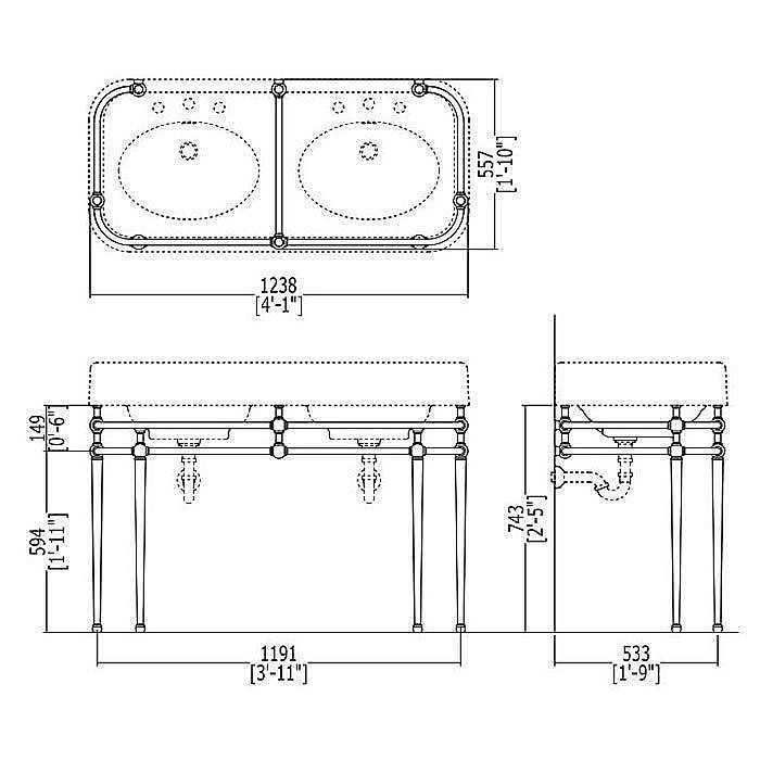 Раковина Devon&Devon Blues DEWDBLUES3FNE купить в интернет-магазине Sanbest