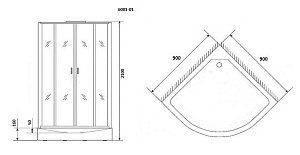 Душевая кабина Niagara Premium NG- 6001-01 90x90 купить в интернет-магазине Sanbest