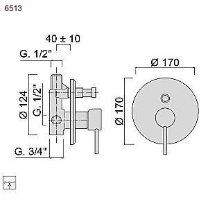 Смеситель для душа Giulini Futuro 6513NO черный купить в интернет-магазине сантехники Sanbest