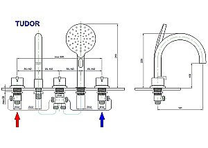 Смеситель на борт ванны Royal Bath TUDOR RB 104 купить в интернет-магазине сантехники Sanbest