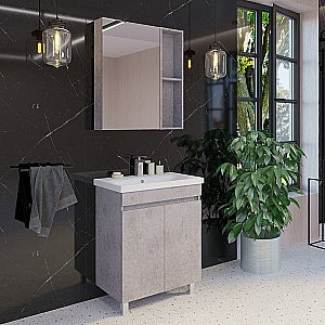 Тумба с раковиной Comforty Осло 00-00006117 70 бетон светлый для ванной в интернет-магазине Sanbest