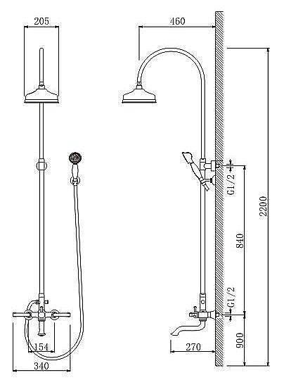 Душевая система Schein Pure 46415/8027055 купить в интернет-магазине сантехники Sanbest