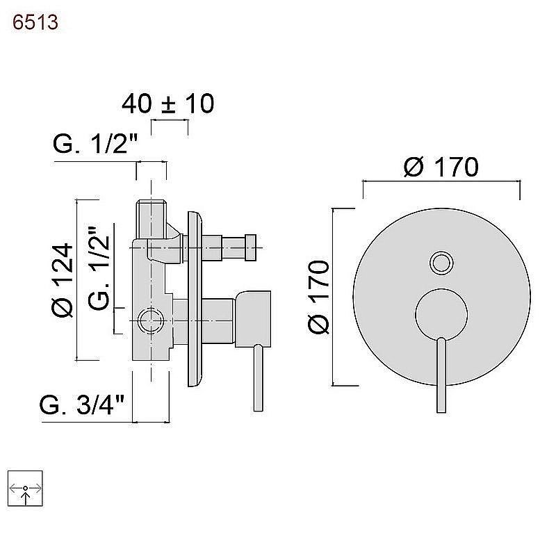 Смеситель для душа Giulini Futuro 6513NO черный купить в интернет-магазине сантехники Sanbest