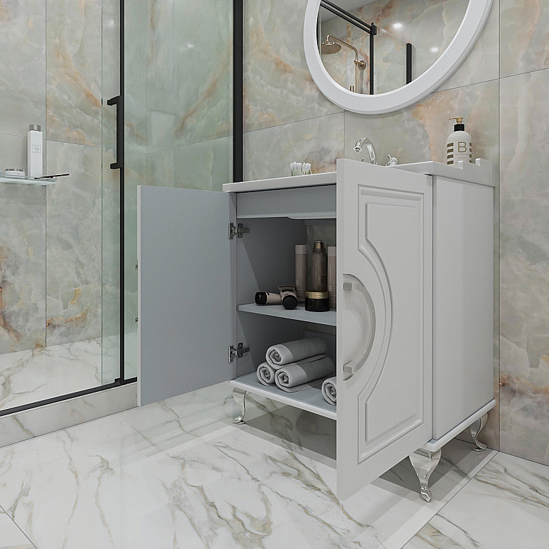 Тумба с раковиной Caprigo Valletta 80 бланж для ванной в интернет-магазине Sanbest