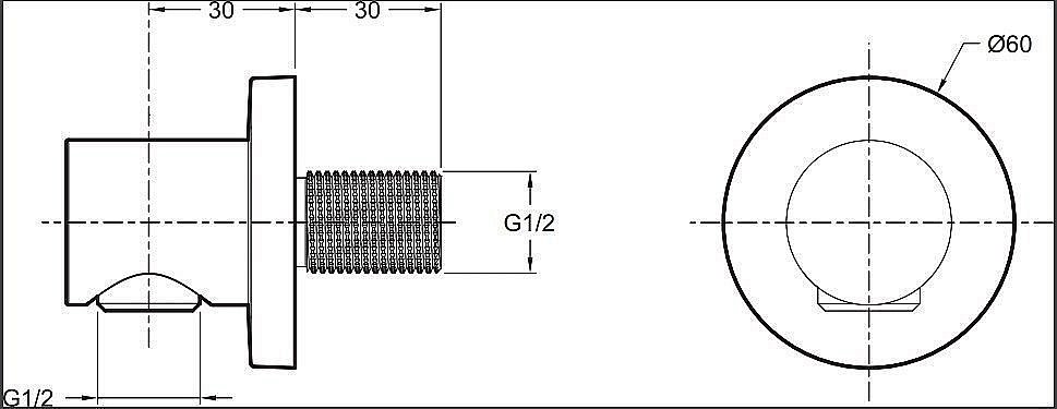 Штуцер Jacob Delafon MODULO E8465-CP купить в интернет-магазине сантехники Sanbest