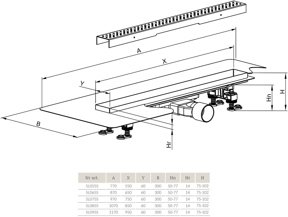 Душевой трап Radaway SLIM Steel 650 купить в интернет-магазине Sanbest