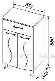 Нижняя тумба Aquanet Асти 50 белый для ванной в интернет-магазине сантехники Sanbest