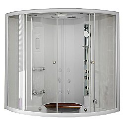 Душевое ограждение Радомир Даниэла 140х140 профиль белый/стекла прозрачные купить в интернет-магазине сантехники Sanbest