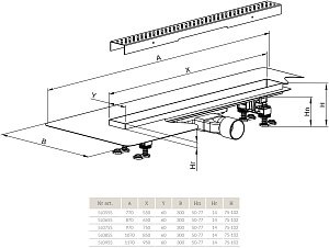 Душевой трап Radaway SLIM Steel 650 купить в интернет-магазине Sanbest