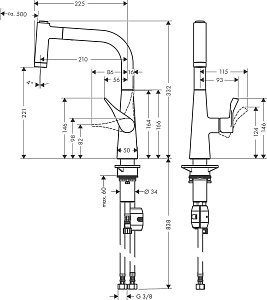 Смеситель для кухни Hansgrohe Metris M71 220 14834800 купить в интернет-магазине сантехники Sanbest