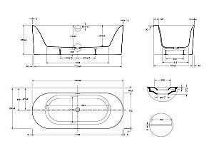 Ванна акриловая Vincea VBT-703-1800 180x80 белый купить в интернет-магазине Sanbest