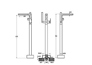 Смеситель для ванны Boheme Spectre 459-MG золото матовое купить в интернет-магазине сантехники Sanbest