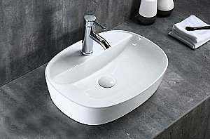 Раковина накладная Gid Lago 50 N9045 51166 белая купить в интернет-магазине Sanbest