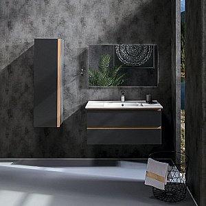 Тумба с раковиной Armadi Art Capolda 100 антрацит для ванной в интернет-магазине Sanbest