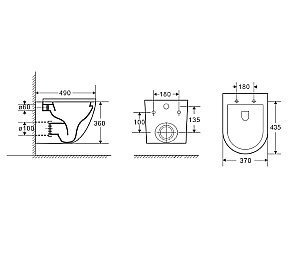 Унитаз подвесной с инсталляцией D&K Matrix DS1391624 белый/кнопка золото матовое, безободковый, с крышкой микролифт, слив торнадо купить в интернет-магазине Sanbest