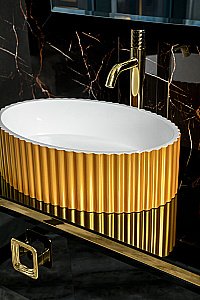 Консоль с раковиной и столешницей Armadi Art LUCIDO 770-100-B 100 глянцевый черный для ванной в интернет-магазине сантехники Sanbest