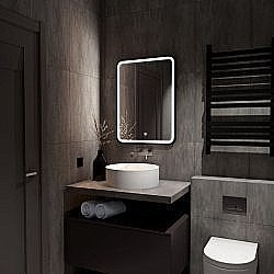 Зеркало с подсветкой ART&MAX GENOVA 90x80 в ванную от интернет-магазине сантехники Sanbest