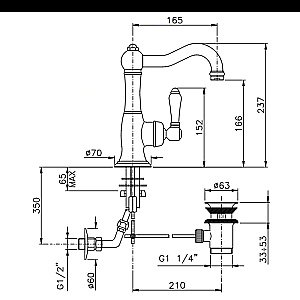 Смеситель для раковины Nicolazzi Petit Mont Blanc 3452CR76C хром купить в интернет-магазине сантехники Sanbest
