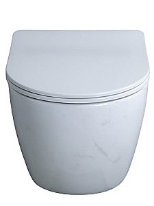 Унитаз подвесной GID Ws2198 под мрамор/белый, с крышкой микролифт, безободковый купить в интернет-магазине Sanbest