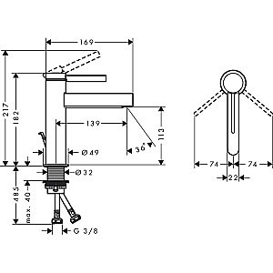 Смеситель для раковины Hansgrohe Finoris 76020700 белый матовый купить в интернет-магазине сантехники Sanbest