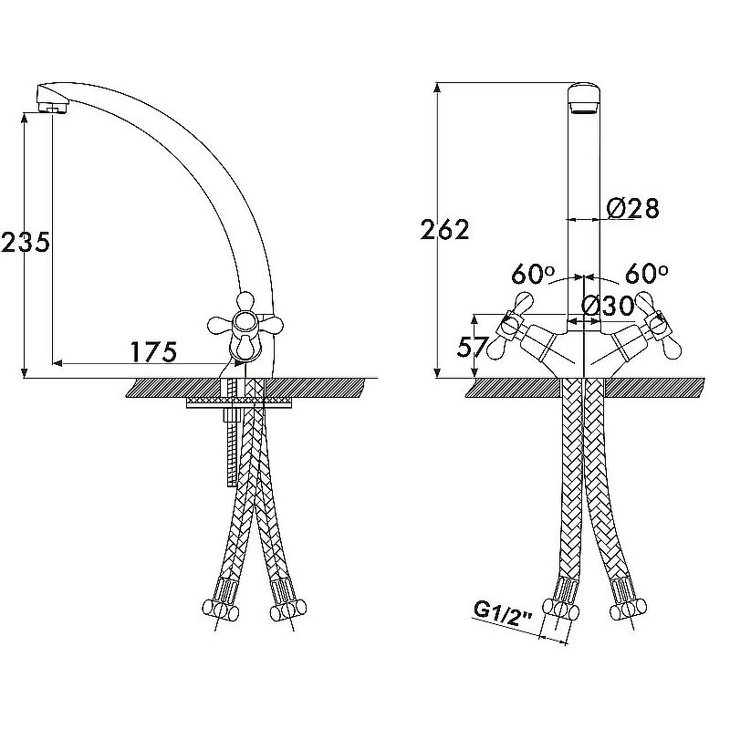 Смеситель для кухни Kaiser Carlson Eco 11014 купить в интернет-магазине сантехники Sanbest