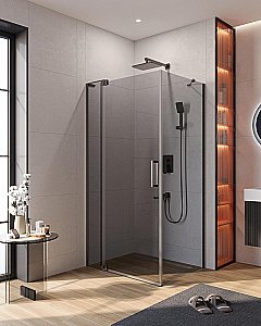 Душевой уголок Cezares Slider 90x110 AH-1-90-100/110-GRIGIO-GM стекло серое/профиль матовая оружейная сталь купить в интернет-магазине Sanbest