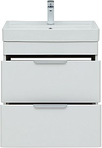 Тумба с раковиной Aquanet Ирис new 60 подвесная белый глянец для ванной в интернет-магазине Sanbest