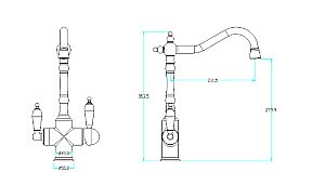 Смеситель для кухни Boheme Tradizionale Chromo 113-SW хром/ручка с кристаллом Swarovski купить в интернет-магазине сантехники Sanbest