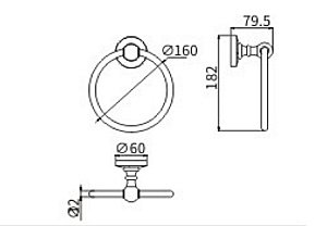 Полотенцедержатель CeramaLux Caps 51306 хром купить в интернет-магазине сантехники Sanbest