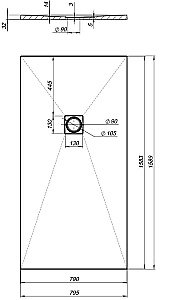 Душевой поддон Aquanet Pleasure 160х80 серый купить в интернет-магазине Sanbest