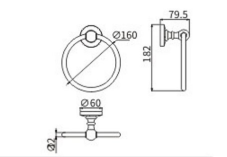 Полотенцедержатель CeramaLux Caps 51306 хром купить в интернет-магазине сантехники Sanbest