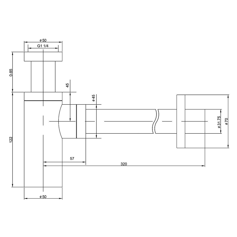 Сифон для раковины Timo 958/00L купить в интернет-магазине сантехники Sanbest